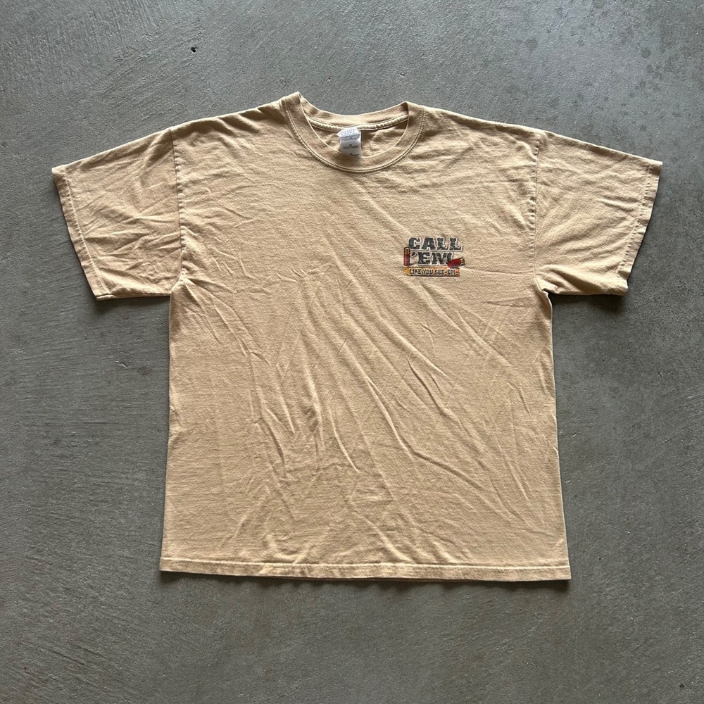 Vintage 90s Turkey Hunting Shirt Size XL Tan Call Em Outdoor Nature